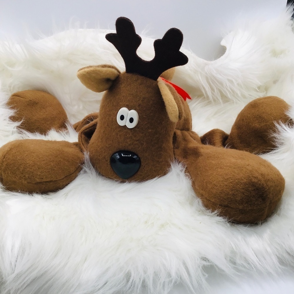 Vtg Hallmark RODNEY REINDEER Large Size 12”x 8” Plush Christmas Doll Toy 1980s